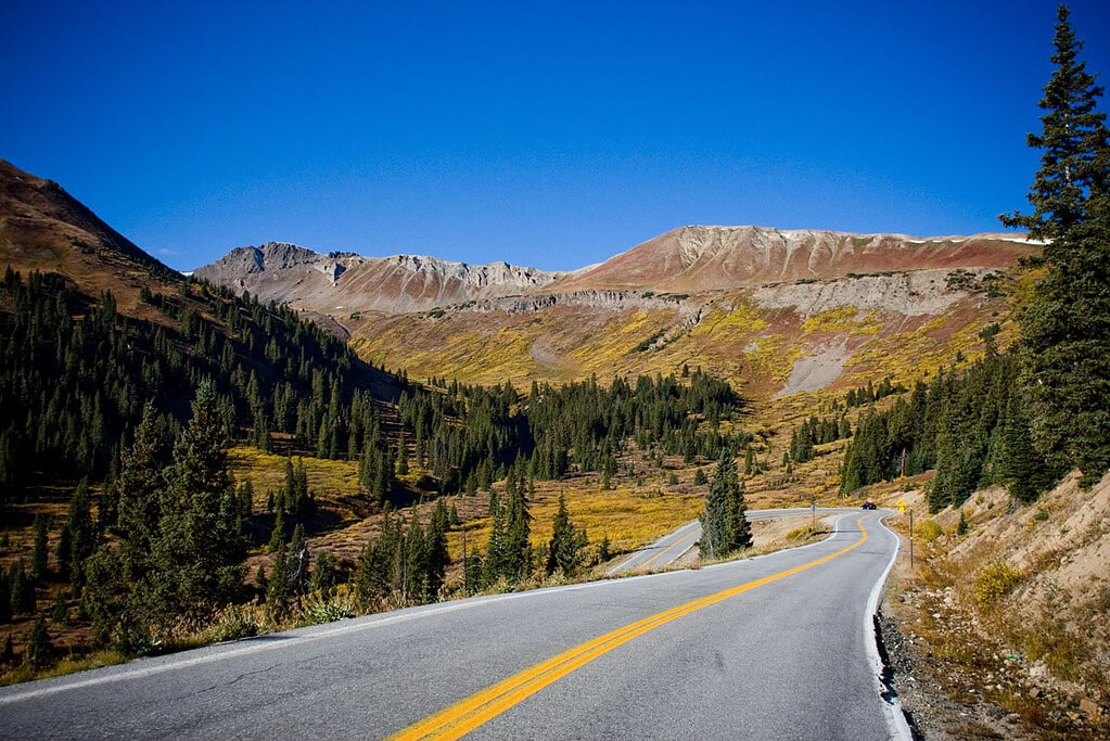 winding road through scenic high elevation mountain terrain